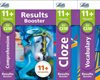 Letts CEM 11+ English Booster Pack [3 BOOKS] for Comprehension, Vocabulary and Cloze sentences.